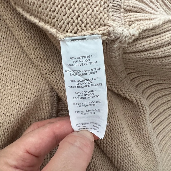 J CREW Shawl-Collar Open-Front Cotton Blend Long Cardigan M/L Khaki - Picture 7 of 8